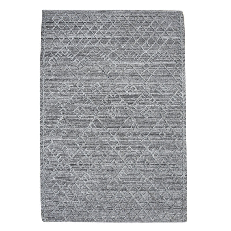 RUGSOTIC CARPETS HAND WOVEN FLAT WEAVE KILIM POLYESTER ECO-FRIENDLY AREA RUGS  - 3'x5', Rectangle Shape, Dark Gray Color, Geometric Modern Design, Low Pile  Handmade Area Rugs (DP0006)