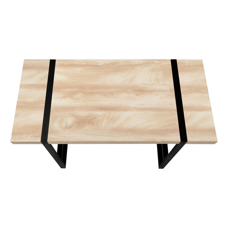 Monarch Specialties I 7658 Computer Desk, Home Office, Laptop, 48"L, Work, Metal, Laminate, Natural, Black, Contemporary, Modern