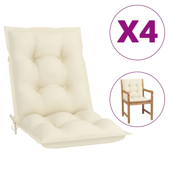 vidaXL Garden Chair Cushions 4 pcs Cream 39.4"x19.7"x2.8"