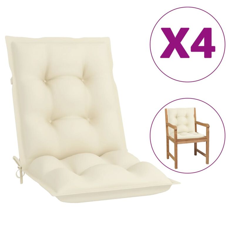 vidaXL Garden Chair Cushions 4 pcs Cream 39.4"x19.7"x2.8"