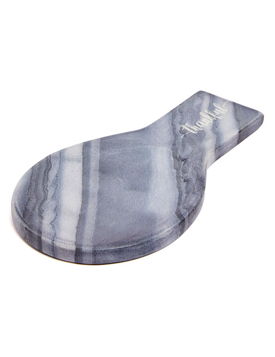 Lexi Home Marble Thankful Engraved Spoon Rest - Stone Spoon Rest for Stovetop