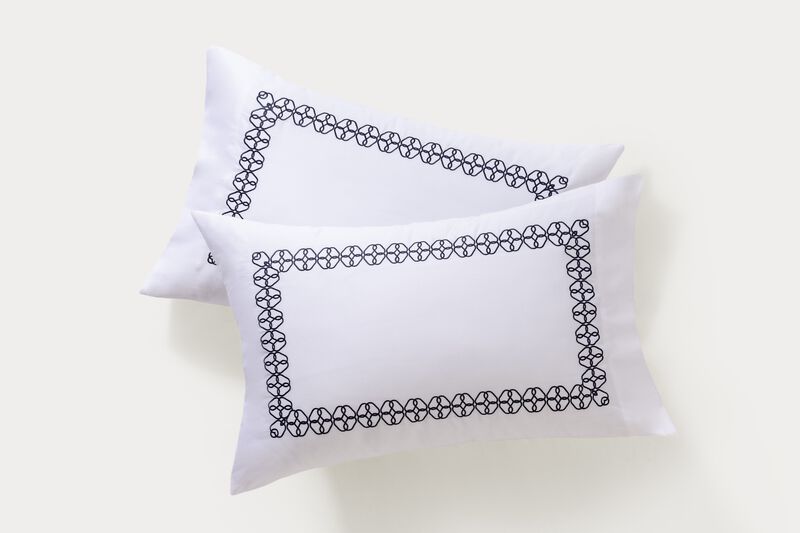 Brooks Brothers Engaged Embroidered Cotton Sateen Sham Case Pair
