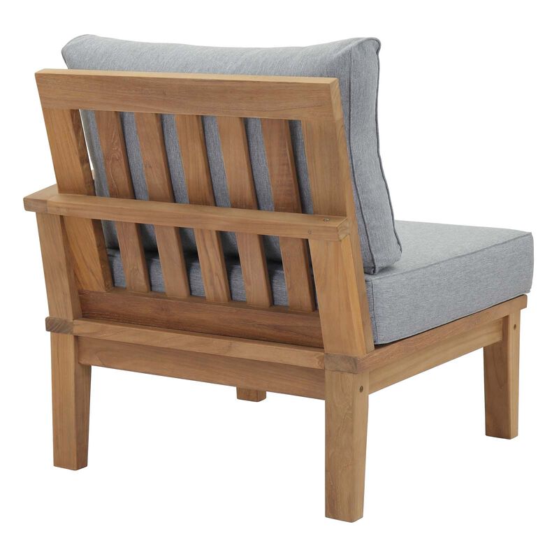 Modway - Marina Outdoor Patio Teak Right-Facing Sofa Natural Navy
