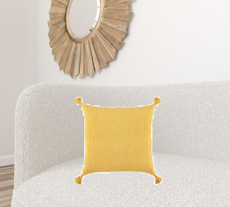 Hivvago Gold Solid Tonal Abstract Stripe Throw Pillow