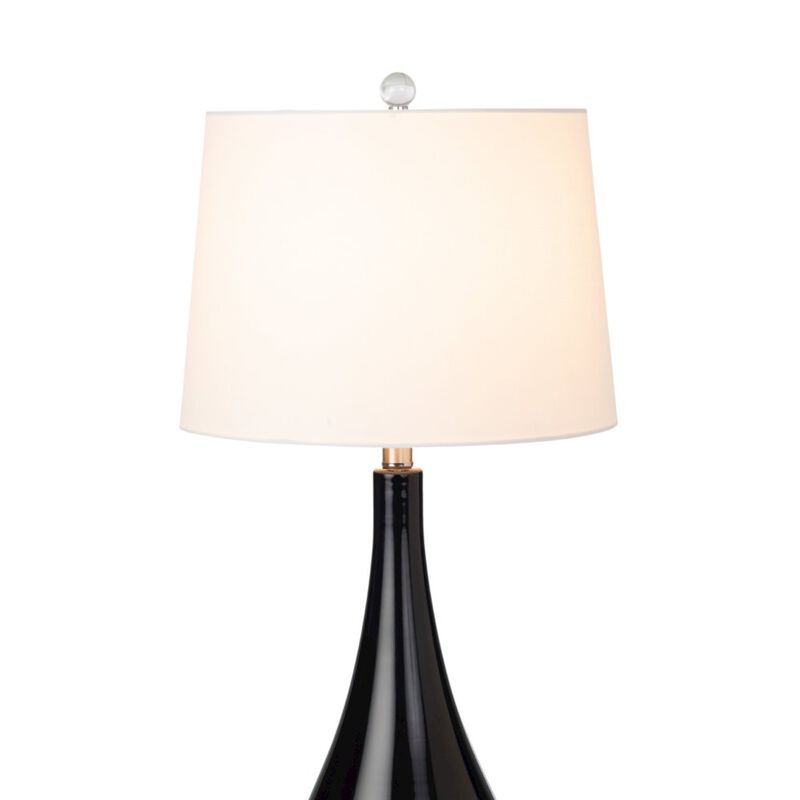 Lux Lighting Serenity 30.5 Black / White Glass Table Lam, (Set of 2)