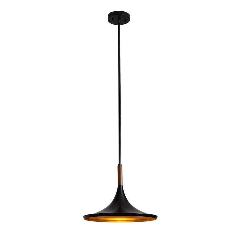 NOVA OF CALIFORNIA Lodi Pendant Light Large - Matte Black, Walnut