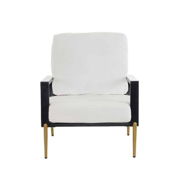 Merax Accent Armchair with Gold Metal Legs