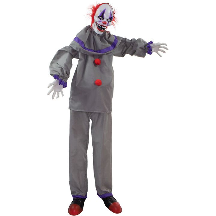 Haunted Hill Farm 60 Standing Animated Purp/Gry Clown