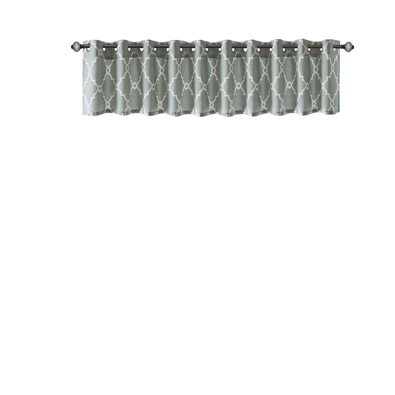 Gracie Mills Ondine Contemporary Grommet Top Valance with Fretwork Print