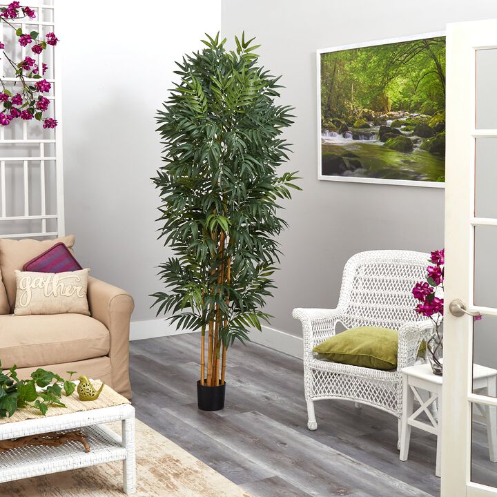 Hivvago 6.5 Feet Phoenix Palm Artificial tree with Natural Trunk