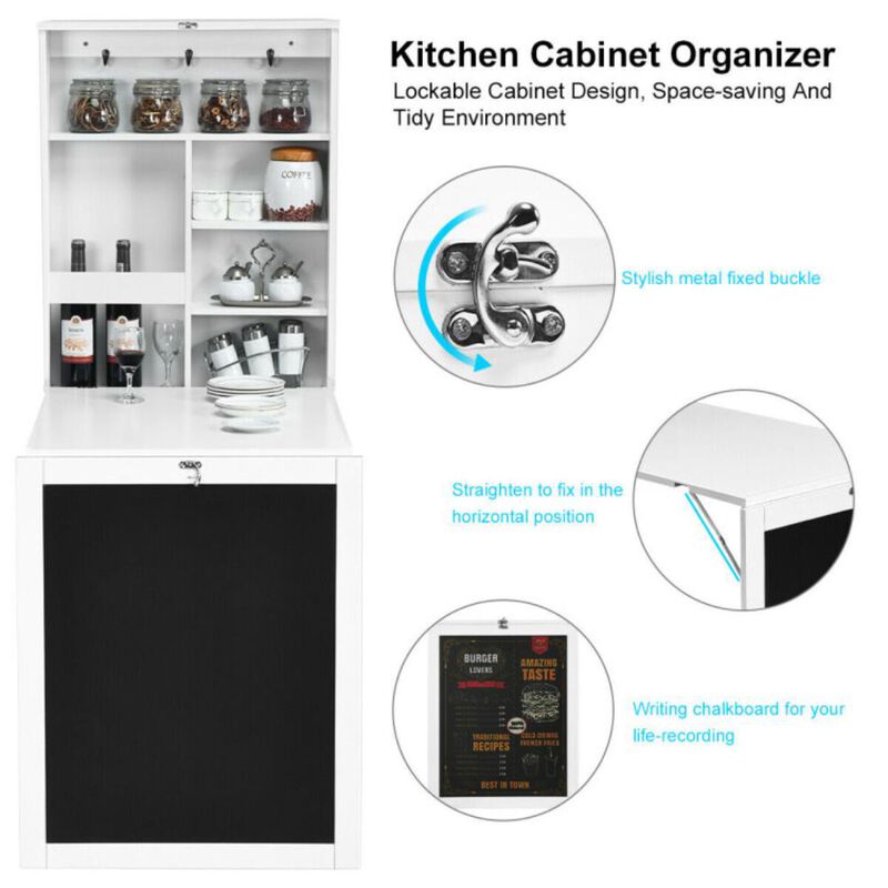 Hivvago Convertible Wall Mounted Table with A Chalkboard