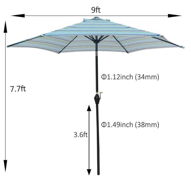 9FT Umbrella Stripes