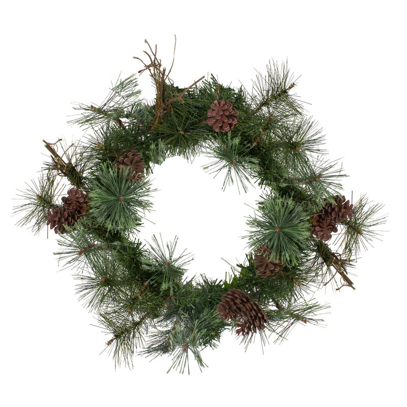 24" Country Mixed Pine Artificial Christmas Wreath - Unlit
