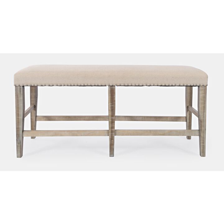 Jofran Fairview Transitional 52 Backless Upholstered Counter Height Bench