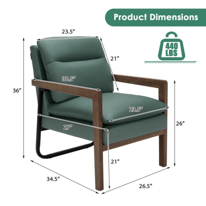 Hivvago Single Sofa Chair with Extra-Thick Padded Backrest and Seat Cushion