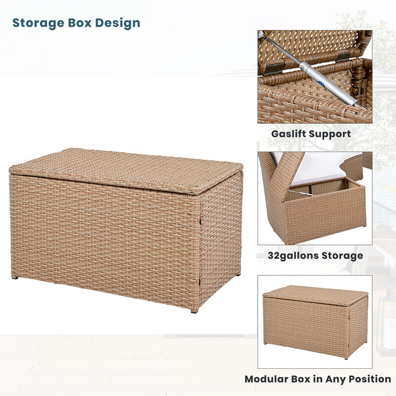 Merax Outdoor Sectional Half Round Patio Rattan Sofa Set