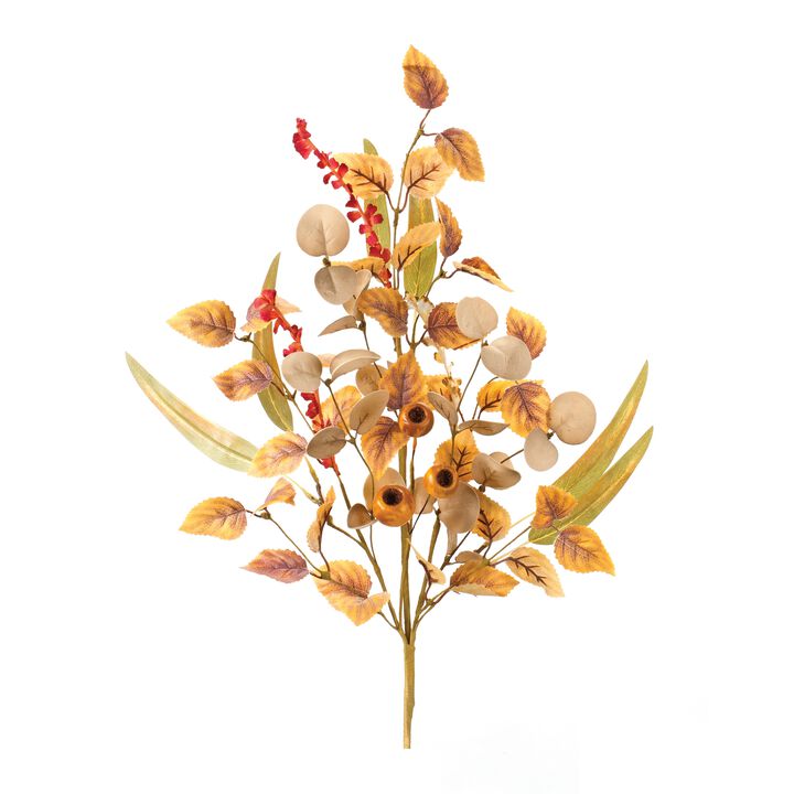 Set of 2 Mixed Fall Foliage Pod Sprays for Autumn Wreaths and Decor