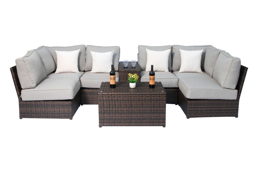 Living Source International Rattan Wicker Fully Assembled 4 - Person Seating Group with Cushions ( New)