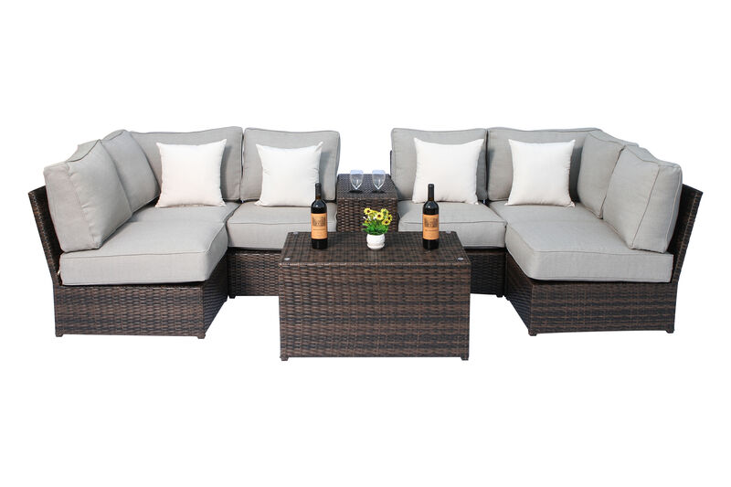 Living Source International Rattan Wicker Fully Assembled 4 - Person Seating Group with Cushions ( New)