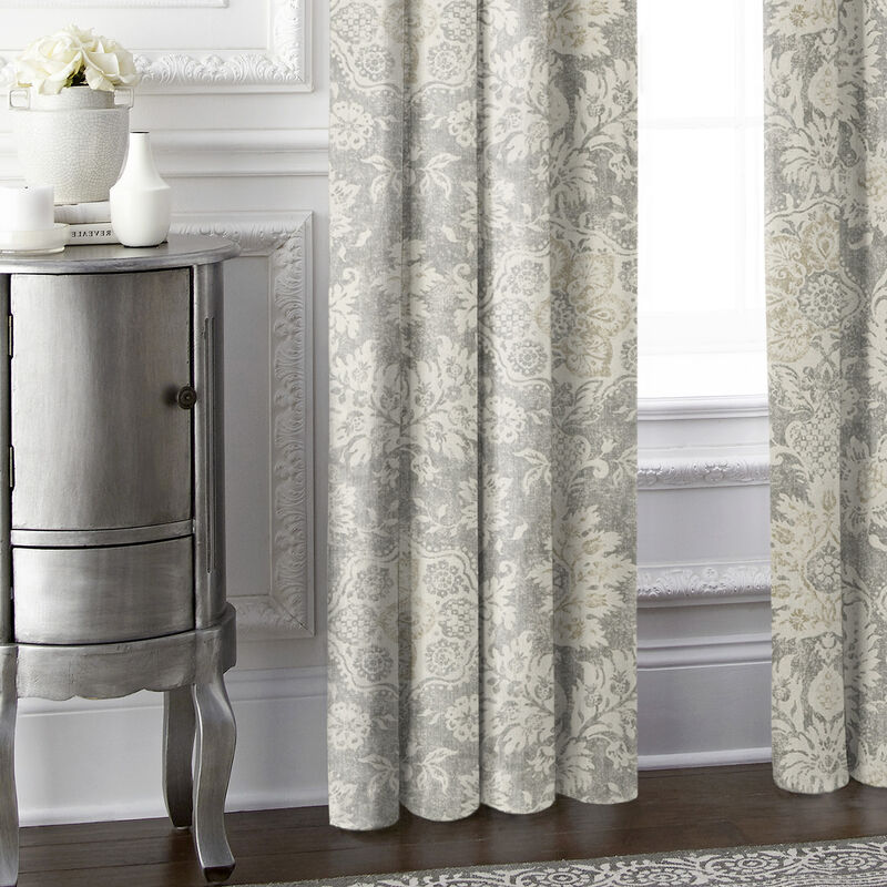 6ix Tailors Fine Linens Osha Taupe/Beige Pole Top Drapery Panel Pair