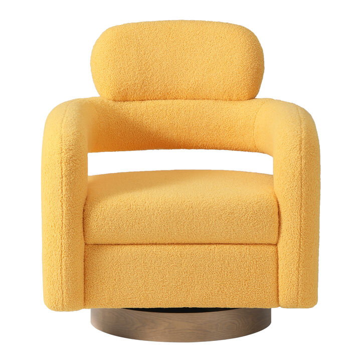 WestinTrends Mid-Century Modern Sherpa Swivel Barrel Accent Chair