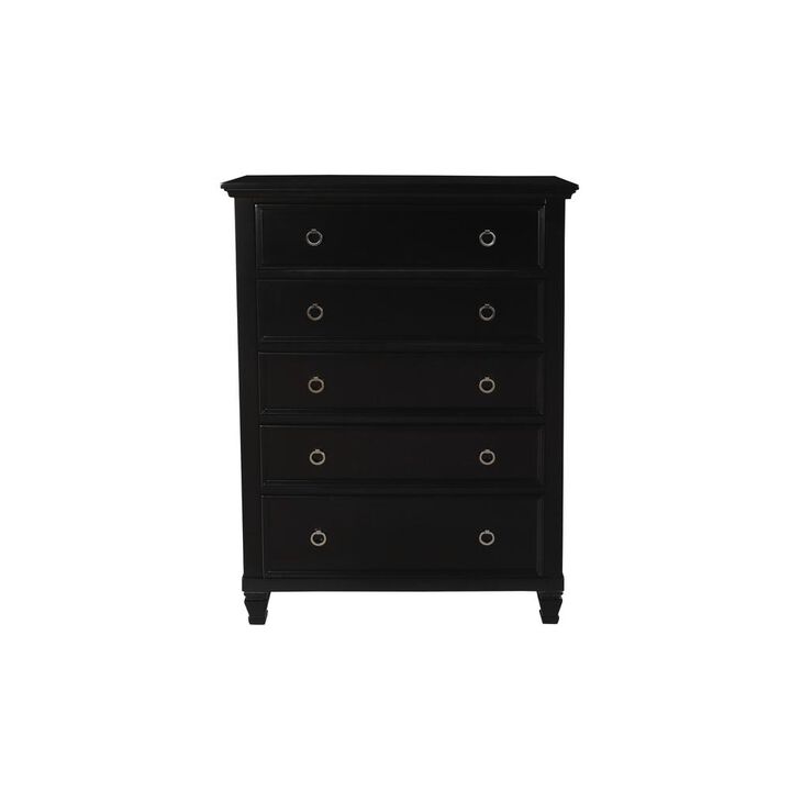 New Classic Furniture Furniture Tamarack Solid Wood 5-Drawer Chest in Black