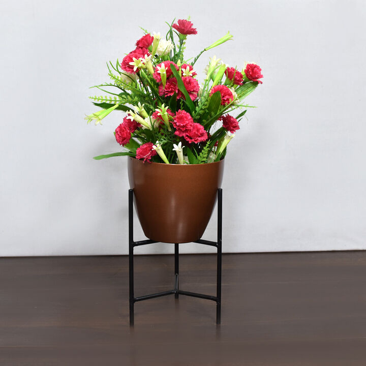 Handmade 100% Iron Round Modern Silver Coated Color 8.2 x 4.8 x 4.8 Inches Planters Pot 1002 BBH Homes