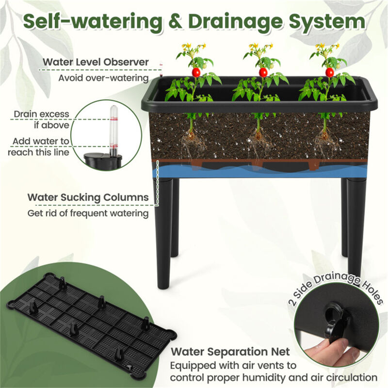 Elevated Garden Bed Planter Box for Flowers and Vegetables