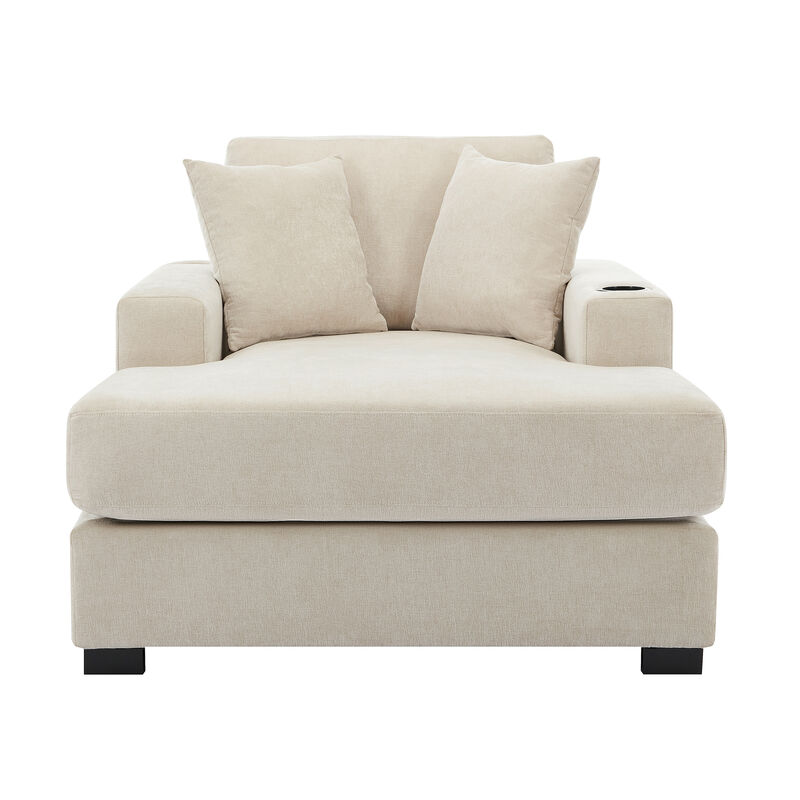 Merax Modern Chenille Chaise Lounge Sofa Couch