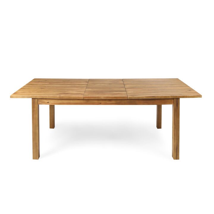 Merax Outdoor Acacia Wood Extendable Dining Table