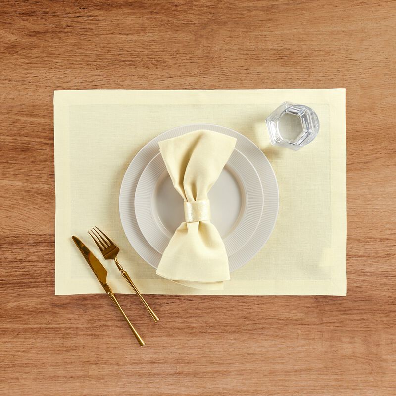 Solino Home 100% Pure Linen 14 x 19 Inch Placemats Set of 4 | Diana