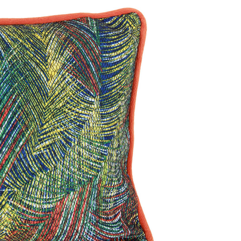 20 X 14 Inch Fabric Pillow with Abstract Art Details, Multicolor-Benzara