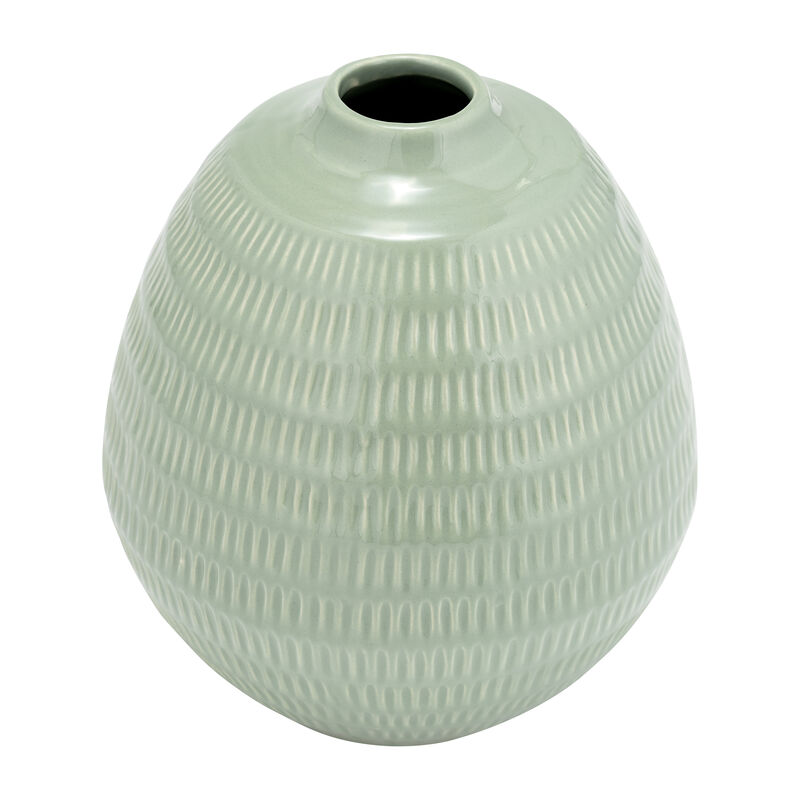 7" Stripe Oval Vase