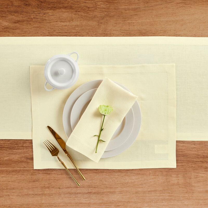 Solino Home 100% Pure Linen 14 x 19 Inch Placemats Set of 4 | Diana