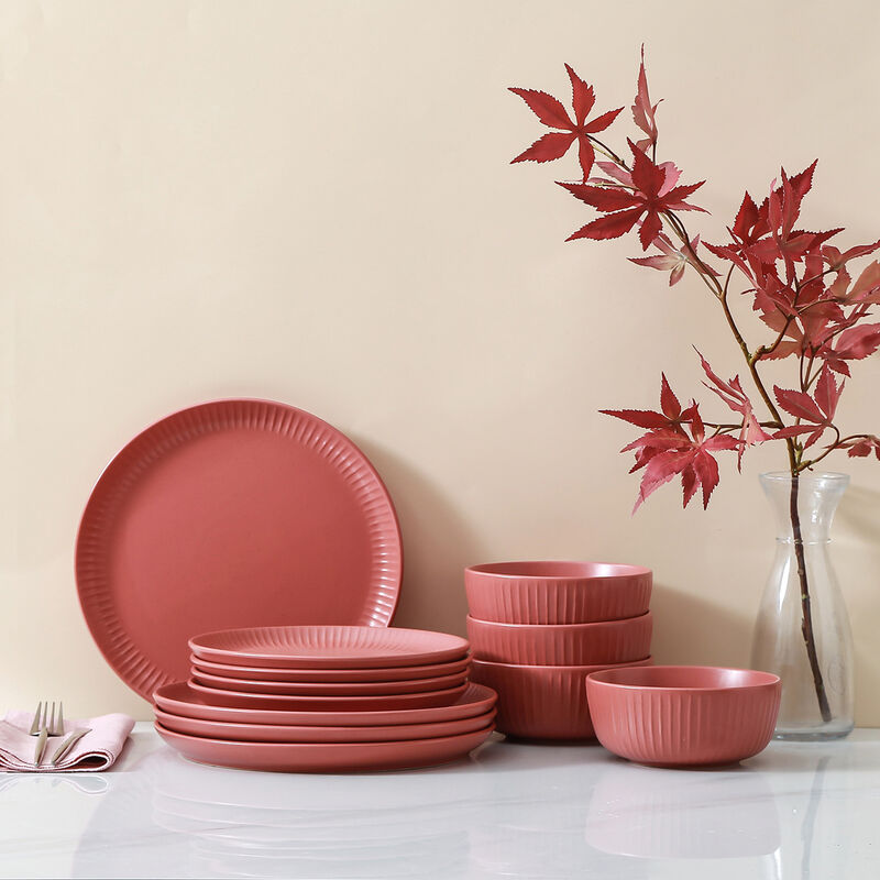 Stone Lain Logan Stoneware 12 Piece Dinnerware Set
