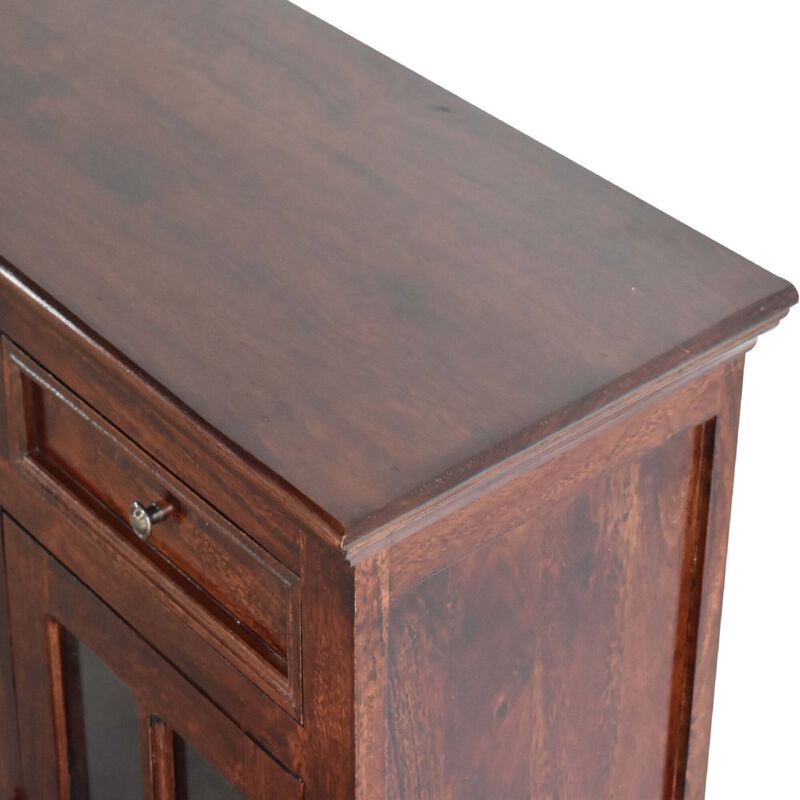 Solid Wood Large Cherry Sideboard with 4 Glazed Doors