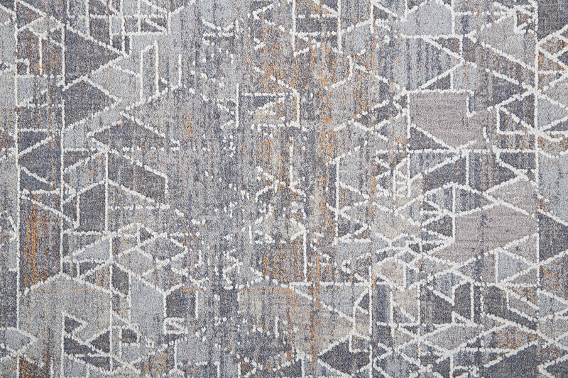 Francisco 39CZF Gray/Blue/Orange 2'10" x 8' Rug