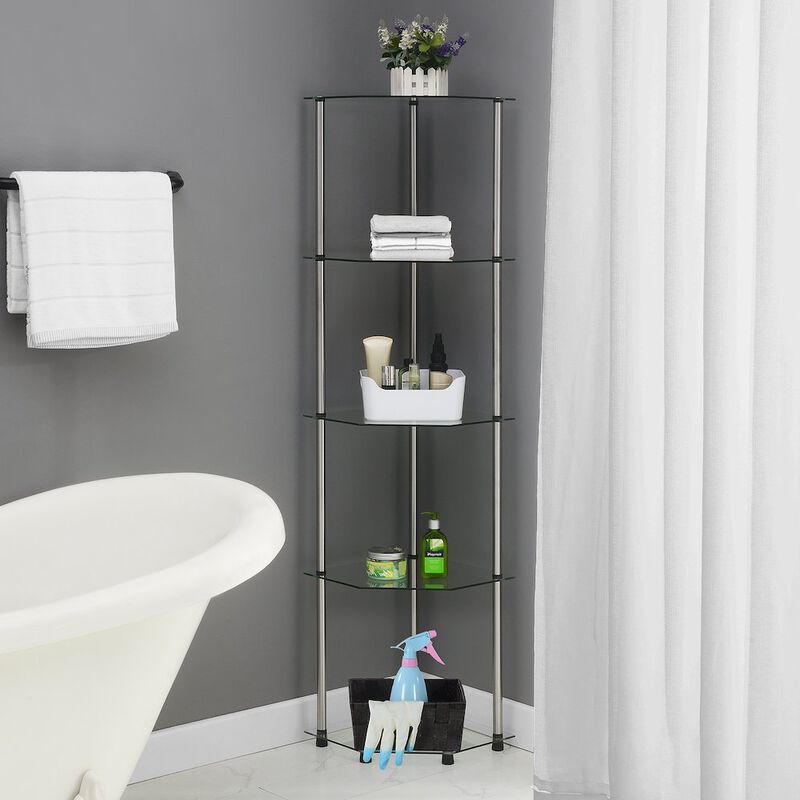 Convenience Concepts Designs2Go Classic Glass 5 Tier Corner Tower
