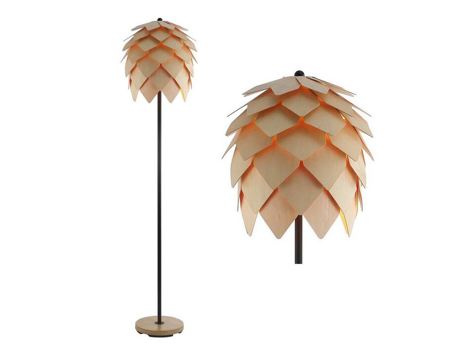 Simon Pinecone Wood/Metal LED Floor Lamp