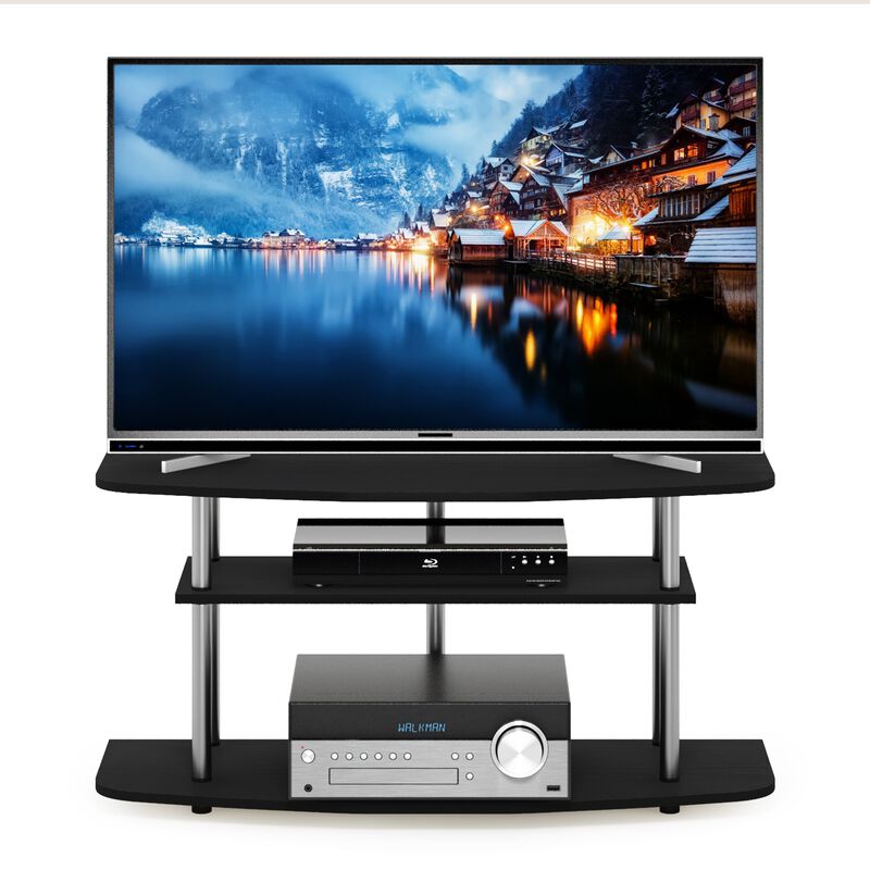Furinno Furinno Frans Turn-N-Tube 3-Tier TV Stand for TV up to 46, Black Oak