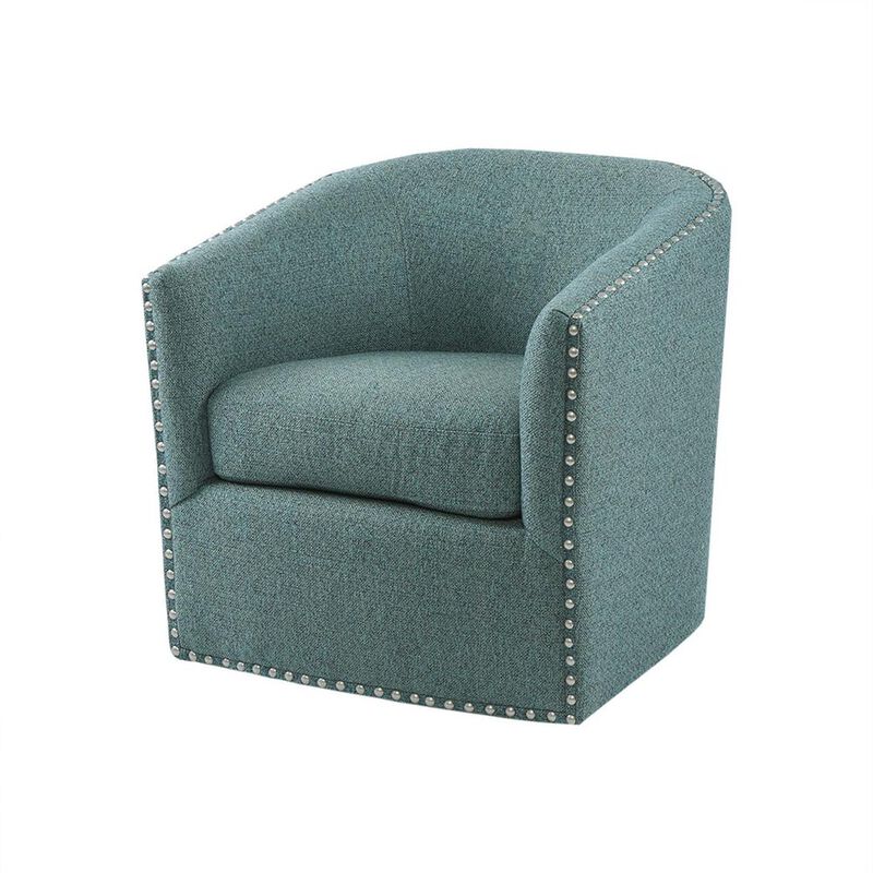 Belen Kox Indigo Teal Swivel Chair, Belen Kox