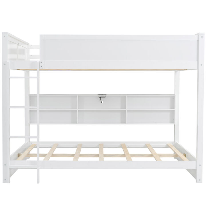 Merax Bunk Bed with Storage Cabinets and USB Ports