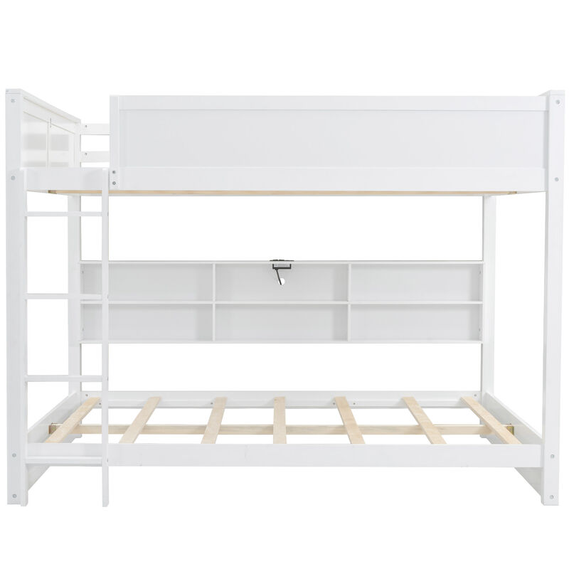 Merax Bunk Bed with Storage Cabinets and USB Ports