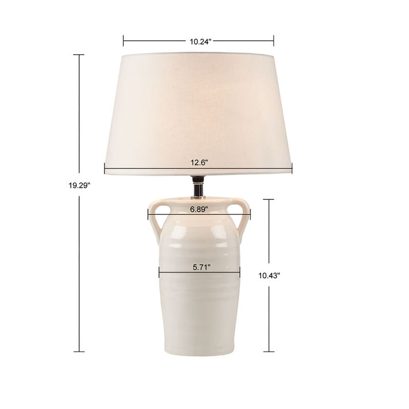 Everly Ceramic Table Lamp With Handles