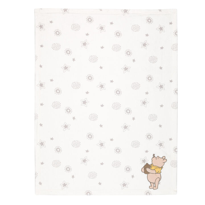 Lambs & Ivy Disney Baby WINNIE THE POOH Cream Fleece Appliqued Baby Blanket