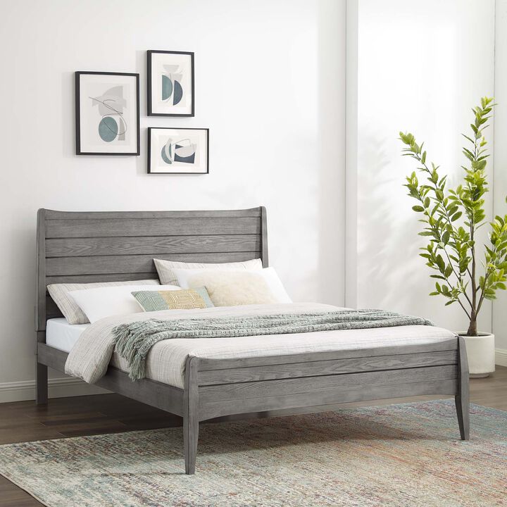 Modway - Georgia King Wood Platform Bed Gray