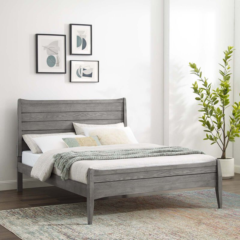 Modway - Georgia King Wood Platform Bed Gray
