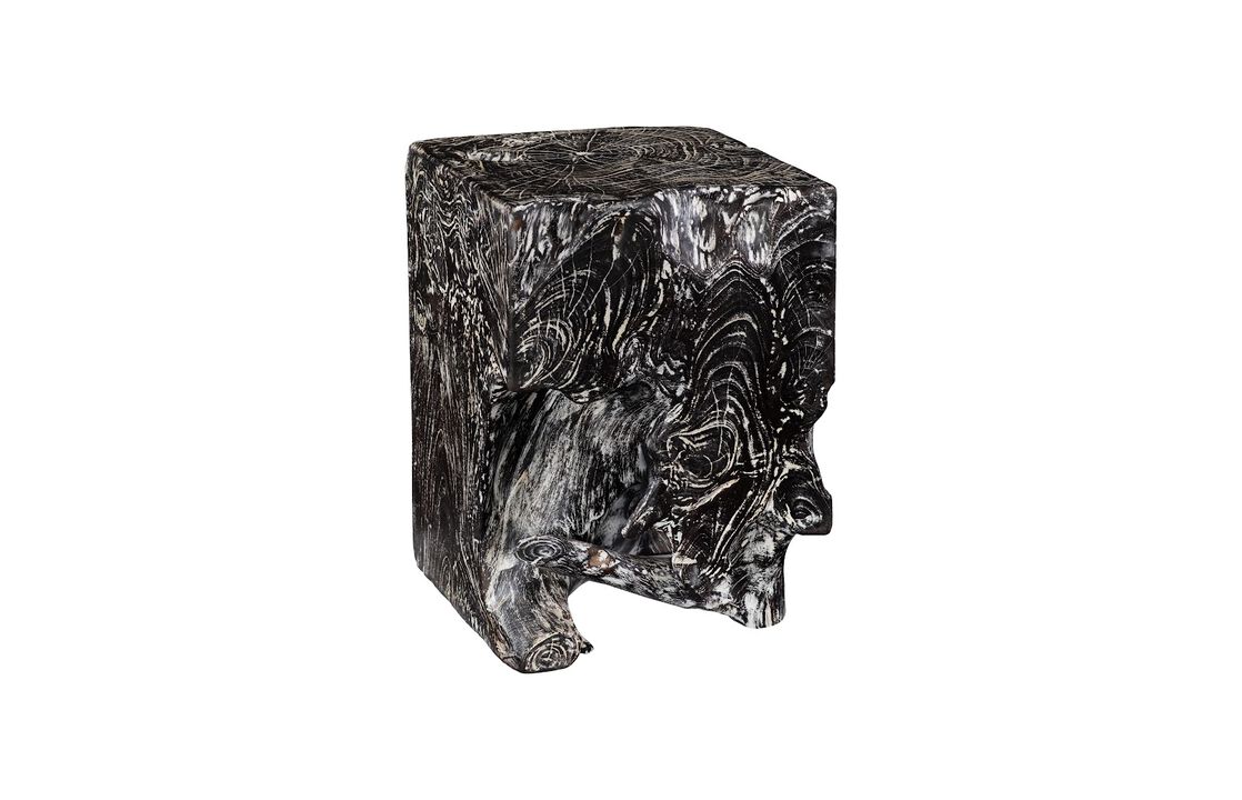 Black Wash Square Stool