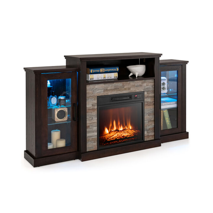 LED Fireplace TV Stand with 16-Color Lights for TVs