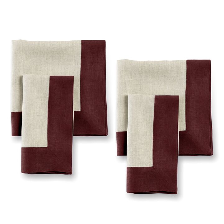 Solino Home 100% Pure Linen Dinner Napkins 20 x 20 Inch Set of 4 | Contempo for Thanksgiving, Christmas